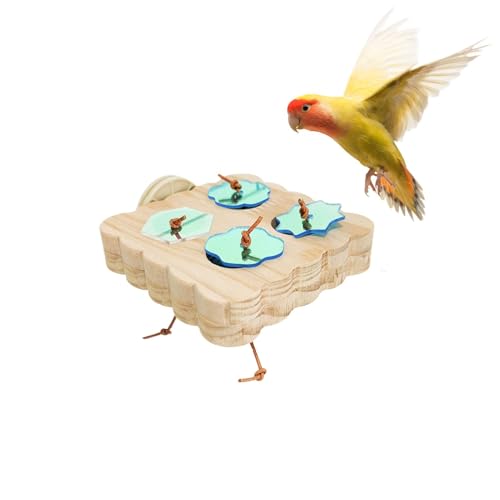 fayarrd Juguete de búsqueda de comida para, juguete de enriquecimiento de pájaros, juguete de entrenamiento de madera, juguete masticable, juguete para enriquecer pájaros, accesorios de jaula para