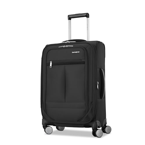 Samsonite Carry-On Soft-Sided Expandable 21-Inch Element Suitcase: Airline Approved for Most Major Airlines Durable 360 Spinner Wheels Adjustable Handle 2 Front & Side Pocket- Black