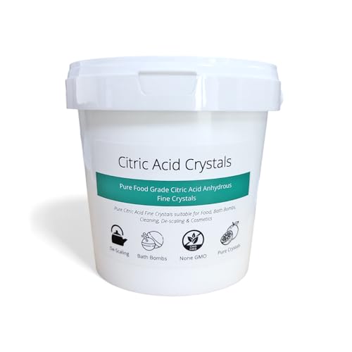 Intralabs Citric Acid 1.1kg 100% Pure Food Grade – 100% Anhydrous Citric Acid Fine Crystals | Natural Sour Powder for Food, Cleaning, Descaling, Preservation & DIY Projects | Handy Re-Sealable Tub