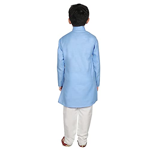 Image of SG YUVRAJ Raw Silk Kurta Set for Boys