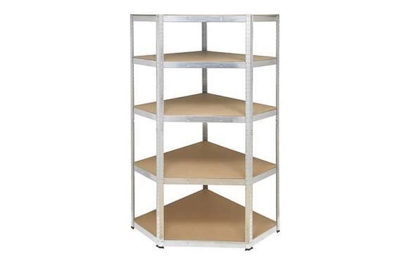Ironside ESTANTERIA Metal GALVANIZADO Rincon 5 ESTANTES Madera SIN Tornillos