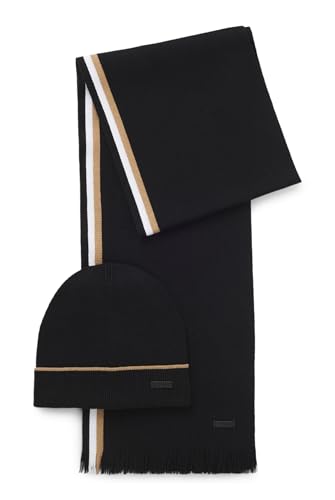 Set BOSS cap écharpe Henzo Set Black noir : ensemble hiver pour homme