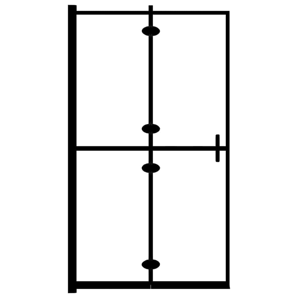 Box doccia pieghevole, nero, 80 x 140 cm, in vetro di sicurezza ESG, per vasca da bagno