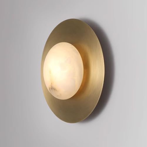 YHAIL Elegant Gold Wall Sconce Round Wall Mounted Light Minimalist