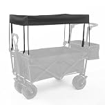 Niceminiwall Adjustable Outdoor Wagon Canopy Removable Awning Shade Cover Oxford Fabric Sun Protection Shelter for Garden Cart Utility Trolley Black 35.4 x 18.5 Inch