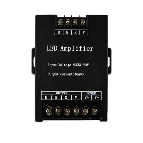 Amplificateur en aluminium noir pour ruban LED DC5V 24V haute puissance