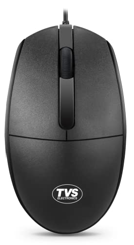 TVS ELECTRONICS Champ M120 Wired Optical Mouse with 1200 DPI Resolutions | 3 Handy Buttons with 1.5 Million Durable Clicks | Fast Moving Scroll Wheel, Plug and Play USB Mouse for Windows/Mac