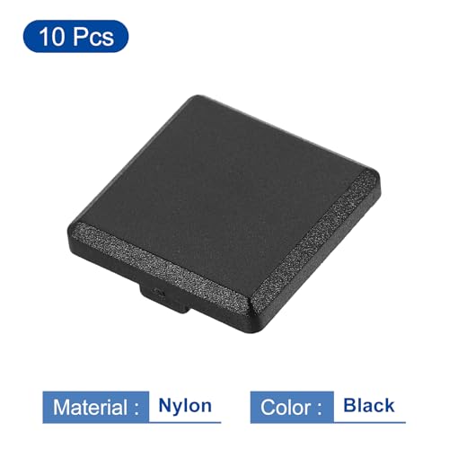 Image of uxcell 10Pcs Extruded End Cap Nylon, 25x25mm T-Slot Aluminum Profile 2525 European Standard End Cap Extrusion Plug for Trolley, Fish Tank Rack, Storage Rack, Black