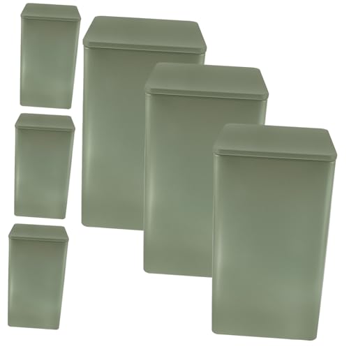 DIKACA 6 Piezas de té etiquetas envase largo hermético recipientes de comida con tapas contenedor de comida seca para el hogar contenedor de dulces planchar Green