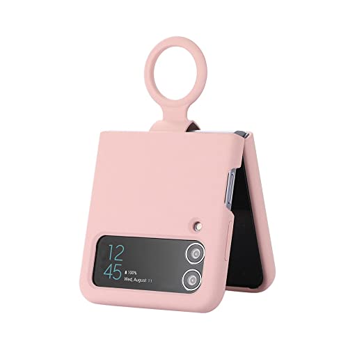 Coque Samsung Galaxy Z Flip 4 rose avec bague en silicone souple ENILSA