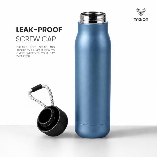 Image of 304 Stainless Steel Water Bottle 500 ml | Hot & Cold | Durable & Leak-Proof | For Office, Home, Kids, School For Women Men | 500ml water bottle | Ice Blue
