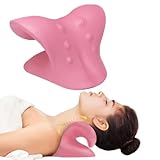 Hestia Neck and Shoulder Stretcher for Pain Relief - TMJ Pain Relief and Cervical Spine Adjustment - Instant Pain Relief - Chiropractic Neck Rest Pillow - Neck Pain Traction Device (Light Pink)