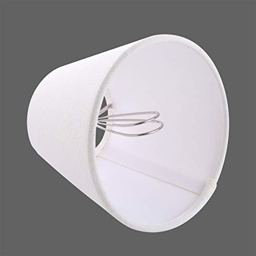 Chandelier Shades,Small Lamp Shade Hardback, Clip On Shades With White Linen Dia 3.5"Top X 6"Bottom X 5"H (Set Of 6) (White, 3.5X6X5") #TOP7