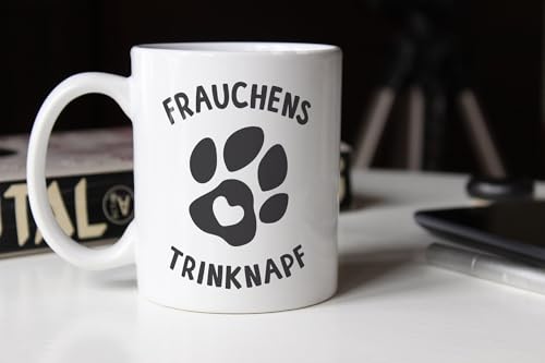 MoonWorks® Kaffee-Tasse Spruch Frauchens Trinknapf Hundepfote-Motiv Becher Bürotasse Tasse Hundeliebhaber weiß unisize - 5