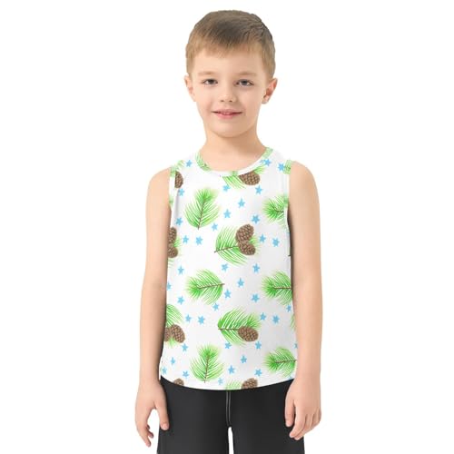 Pinecone Star Branch Boys Tank Tops Sleeveless Tank Top Shirts Undershirts for Kids,3T2