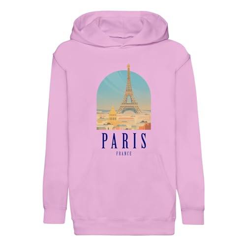 Sweat à capuche enfant Paris France design Tour Eiffel en coton premium