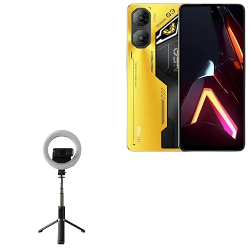 BoxWave Stand and Mount Compatible with ZTE Nubia Neo 3 - RingLight SelfiePod, Selfie Stick Extendable Arm with Ring Light - Jet Black