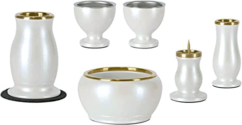 仏具セット ルミエール オフ ホワイト 2.5寸 6点セット モダン 仏具 セット おしゃれ ミニ シンプル コンパクト 白 ルミエール パール ホワイト 2.5寸