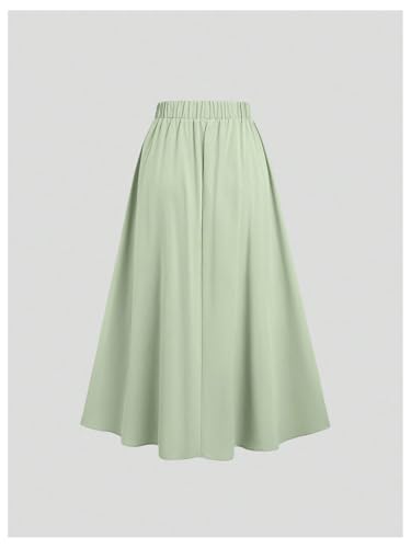 Verdusa Women's Pink Long Skirt Y2K Bowknot Elastic Waist Cute Flared A Line Skirts2