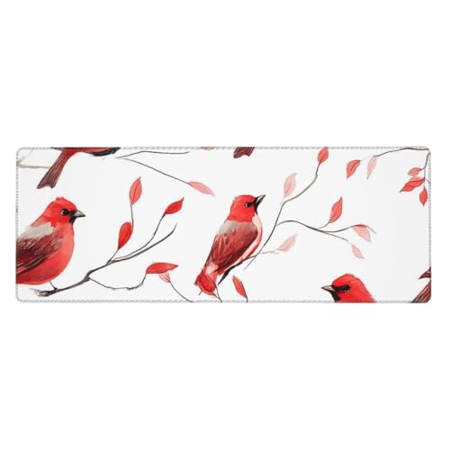 Tapis de souris de jeu 80 x 30 cm grand tapis de bureau antidérapant motif oiseaux