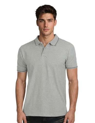 Image of AWG ALL WEATHER GEAR Rich Cotton Polo T-Shirt | Half Sleeve Classic Fit | Soft Breathable Solid Tee | Casual & Office Wear | Comfortable Everyday Cotton Polo | Mens Tshirts