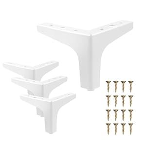 AODIOU Möbelbeine Weiß, Dreieckig, 4er Set