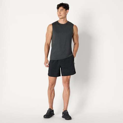Amazon Essentials Herren Leichtes, Schnelltrocknendes und Feuchtigkeitsableitendes Sport-Muskelshirt aus Tech Stretch, Ärmellos, 2er-Pack, Graphit Heide/Henna, XS 5