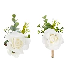 1 Boutonniere & 1 Wrist Corsage White