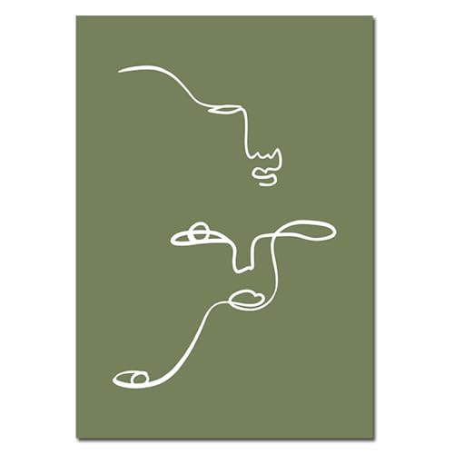 Cuadros Decoracion Salon Modernos Minimalismo Verde Con Marco Madera, Laminas Decorativas Pared Dormitorios, Lienzos Decorativos, Comedor Pasillo Baño Listo Para Colgar 20X30Cm