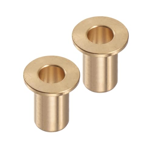 2pcs Bronze Flange Bearing Sleeve [10mm Bore x 14 OD x 30mm Flange Thickness] Self-Lubricating Bushings