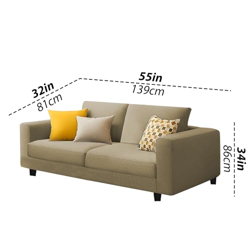Image of Galib 2 Seater Sofa Set for Living Room (Cream Fabric) Premium Fabric Sofa Set