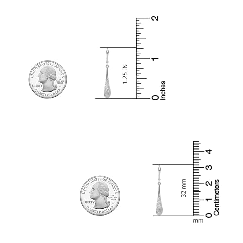 Image of LeCalla 925 Sterling Silver BIS Hallmarked Lightweight Teardrop Filigree Leverback Drop Dangle Earrings for Women and Girls