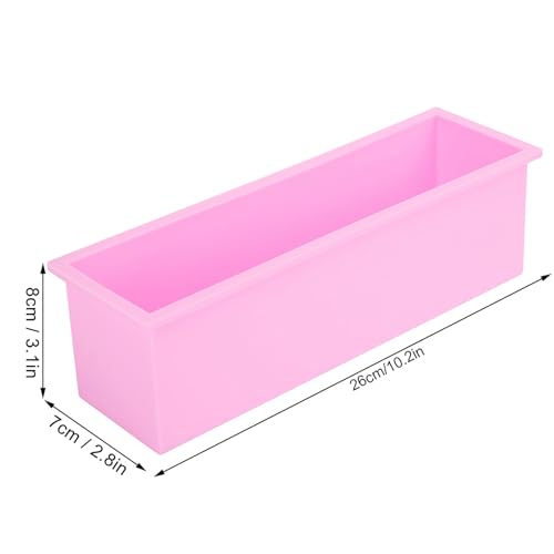 Molde rectangular de silicona 1200ml color rosa miniatura 2
