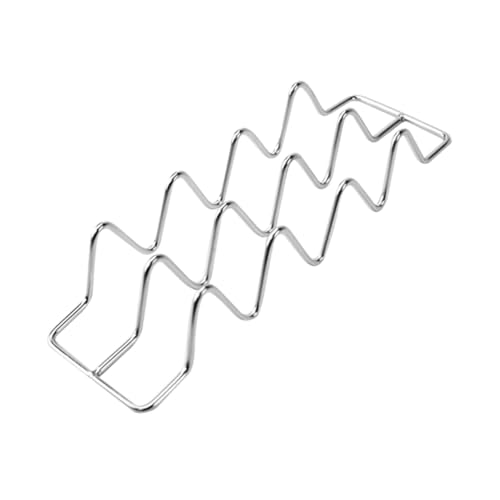 TEHAUX ステンレス製波浪形タコスラック コンパクト収納可能 縦置き対応 タコス ブリトー用 高耐久キッチンスタンド 家用ベーキングフード