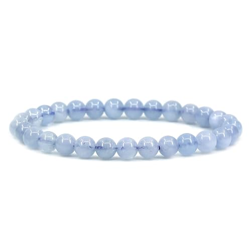 Natural A Grade Aquamarine Gemstone 6mm Round Beads Stretch Bracelet 7' Unisex