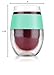 Host Wine Freeze Cup Set of 2 - Plastic Double Wall Insulated Wine Glasses with Freezing Gel, Wine Glass for Red and White Wine, 8.5 oz Mint