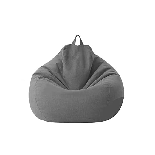 Chickwing Housse de Pouf Poire pour Adulte Enfant, Chickwin Fauteuil Poire sans Remplissage pour Extérieur et Intérieur Jeux et détente, Chaise Longue de Salon, Chambre Coussin (Gris foncé,70x80cm)