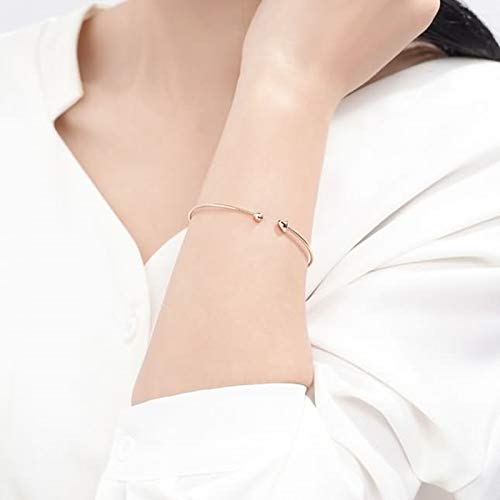 Daesar Rose Gold Bracelets For Women 18K Ball And Triangle Cuff Bracelet For Women Rose Gold #TOP5