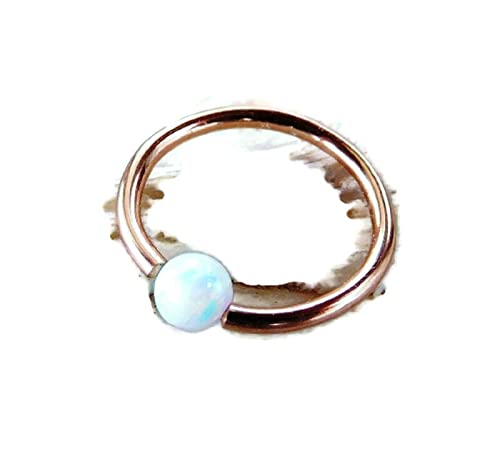 Captive Fire Opal Bead Septum,Upper Ear Daith Rook,Tragus,Cartilage Hoop Earring,Nose Ring,Eyebrow Piercing
