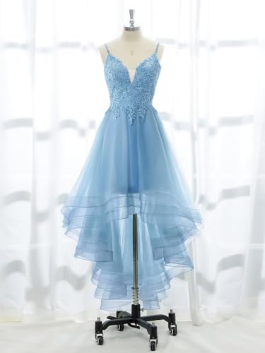 Lace Appliques Tulle Homecoming Dresses for Women Evening Party Prom Dress A Line High Low Cocktail Dresses4