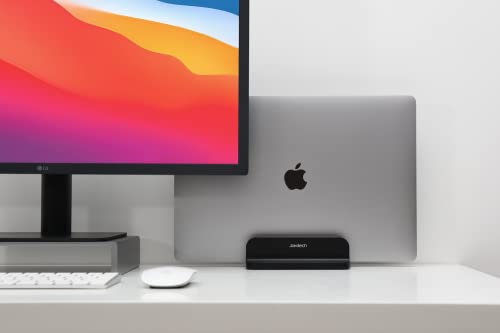 JOKItech Aluminum Laptop Vertical Stand Organizer, Sturdy Laptop Computer Holder Desktop Stand Compatible with New Retina Apple MacBook Pro/Air, Mac mini and iPad Pro - Black - Thumbnail 7