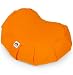 Zafu Crescent: Meditation Pillow with USA Buckwheat Hull Fill, Certified Organic Cotton- 6 Colors (Orange Saffron)