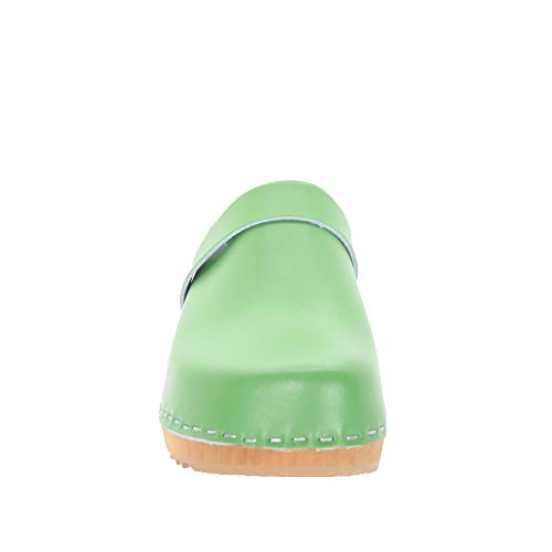 Image of Bjork Maja Wood Open Back Leather Clogs