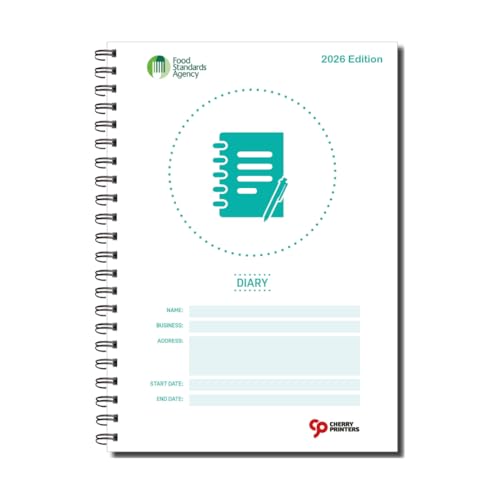 Cherry Printers | Safer Food Better Business Diary Refill | 52-Week SFBB Food Safety Diary Book | HACCP Record Keeping | Staff Training | Kitchen Hygiene & Compliance | A4 Wiro Bound