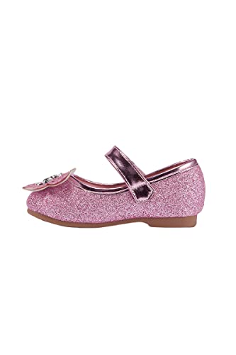 Vetaste Girls Butterfly Mary Jane Dress Shoes Glitter Wedding Party Ballet Flats Pink #TOP3