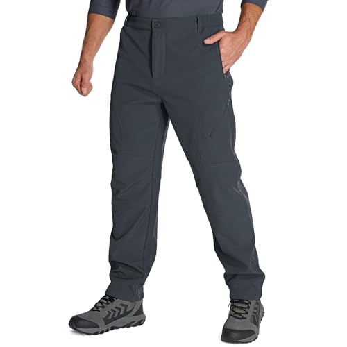 Mens Hiking Pants Water Repellent Outdoor Snow Skiing Camping Fleece Lined Insulated Winter Pants