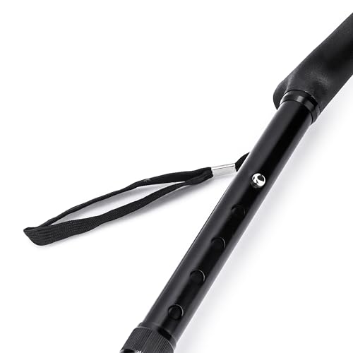 Image of Black Edition Premium Walking Stick with Adjustible Height, Sturdy Steel Body for Men /Women, Patients, Old People (Foldable)