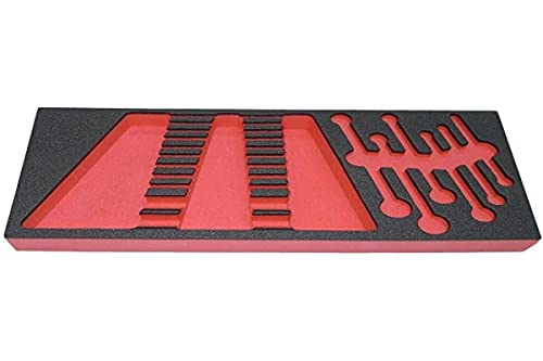 FACOM - Plateau en Mousse Vide pour Clés Mixtes Métriques - PM.MOD440-1 - Système Bicolore - Préhension Facile avec Passes-Doigts - Retenue Optimisée lors du Transport - Résistant aux Solvants