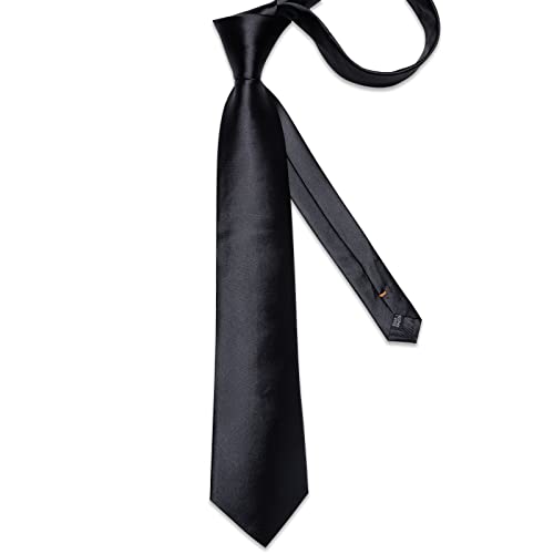 Image of DiBanGu Mens Solid Color Tie and Pocket Square Set Woven Silk Plain Necktie & Handkerchief for Men Wedding Party Formal