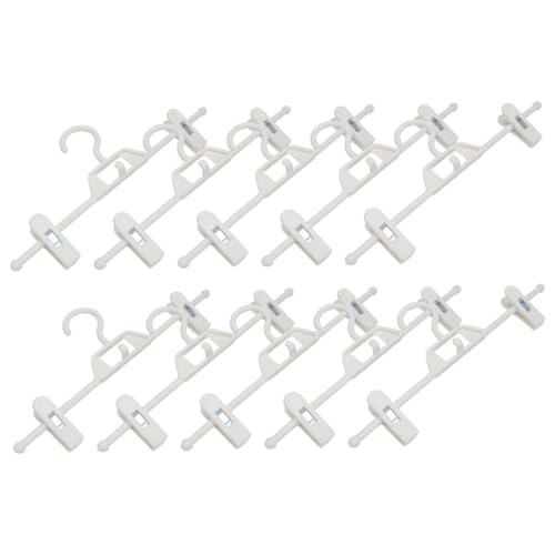 MUCKLILY 10Pcs Non Slip Plastic Pants Clips Versatile Household Hanger for Adults for Wardrobe Organization and Laundry Drying